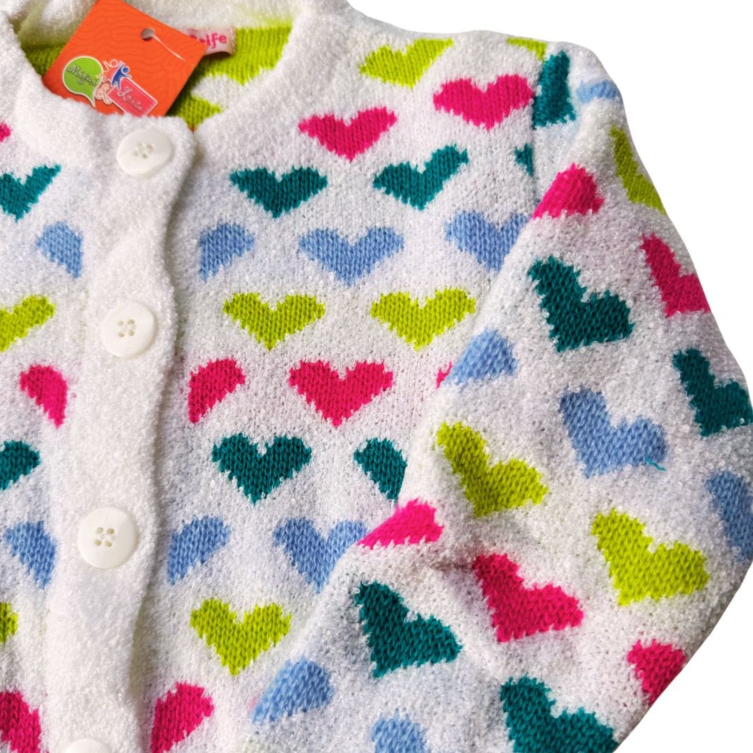 Cardigan Tricot Coração Menina - Imagem 8