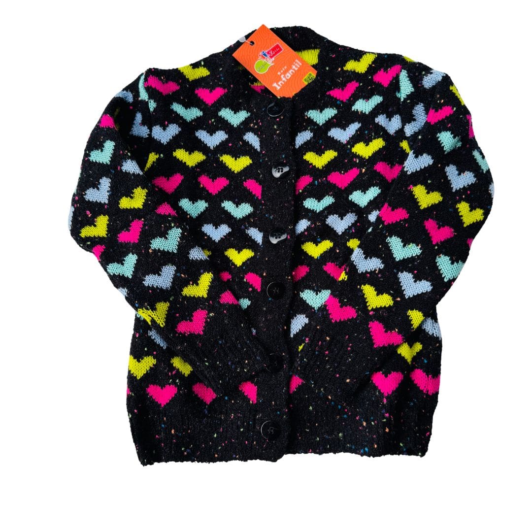 Cardigan Tricot Coração Menina - Imagem 11
