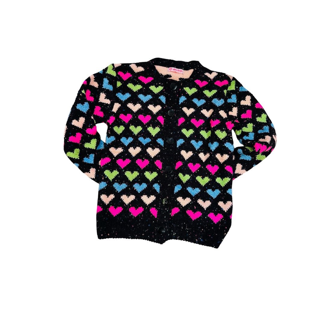 Cardigan Tricot Coração Menina