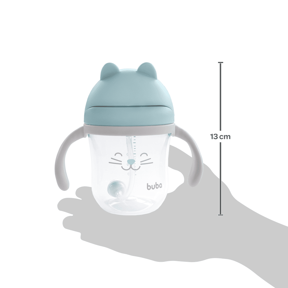 Copo Com Dispositivo Canudo Gatinho Buba - Imagem 3
