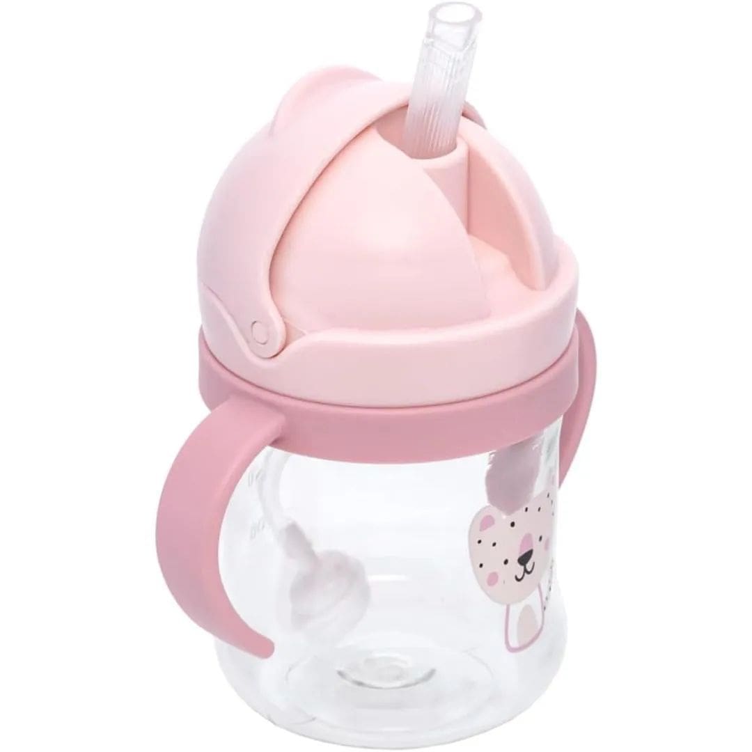 Copo Com Dispositivo Canudo  Oncinha Buba Rosa - Imagem 3