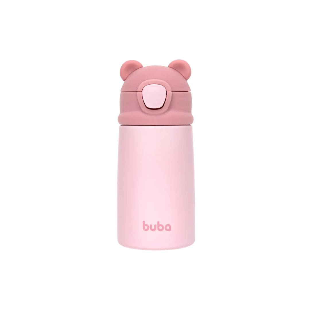 Copo Térmico Parede Dupla Ursinho Buba Rosa