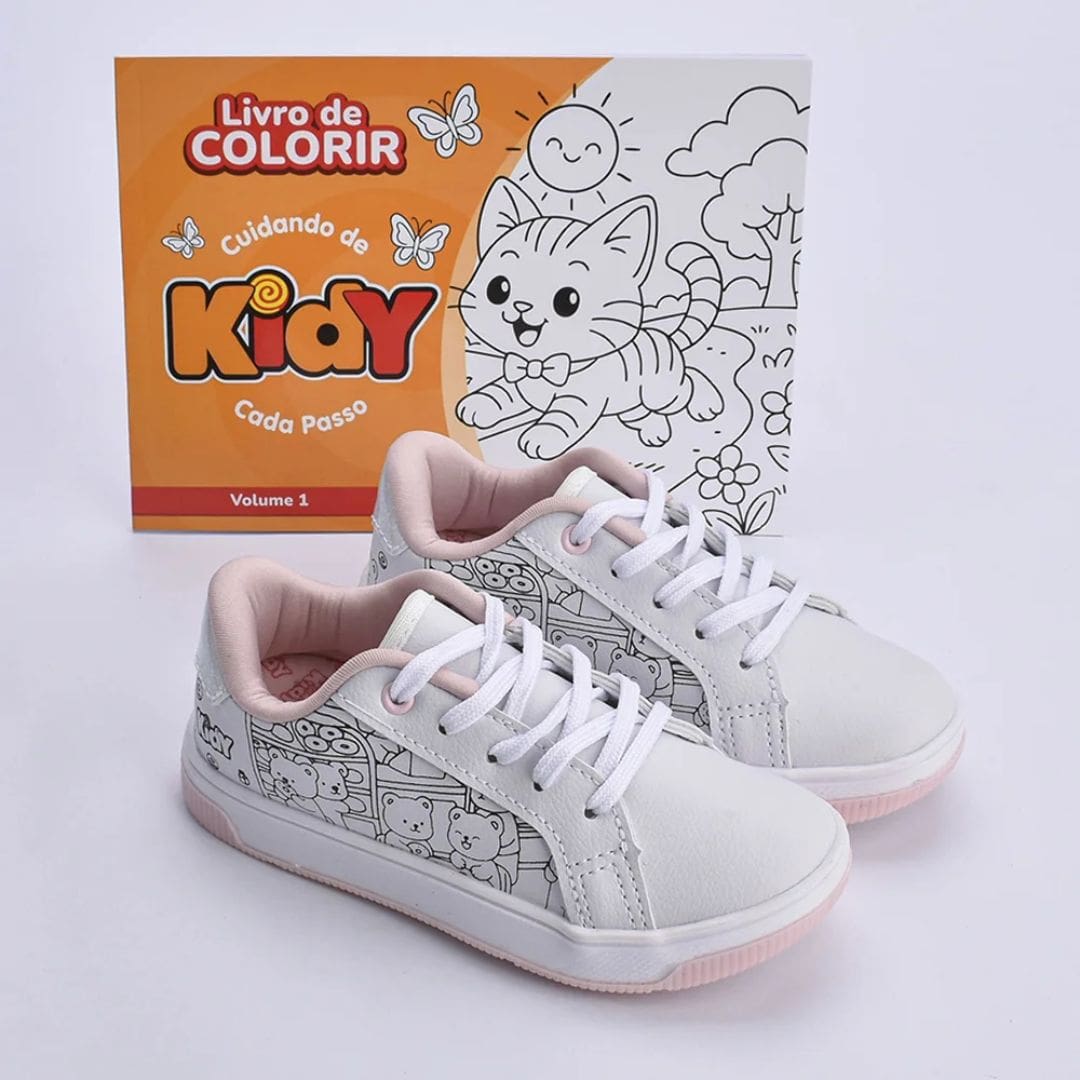 Tênis Kidy Astral Goods Menina Branco Rosa - Imagem 2