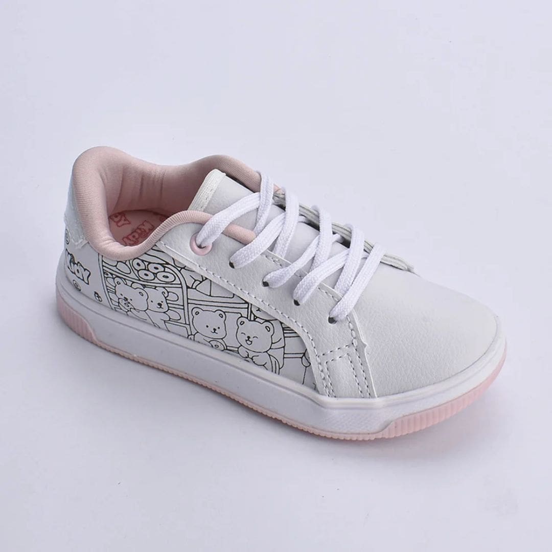 Tênis Kidy Astral Goods Menina Branco Rosa - Imagem 3