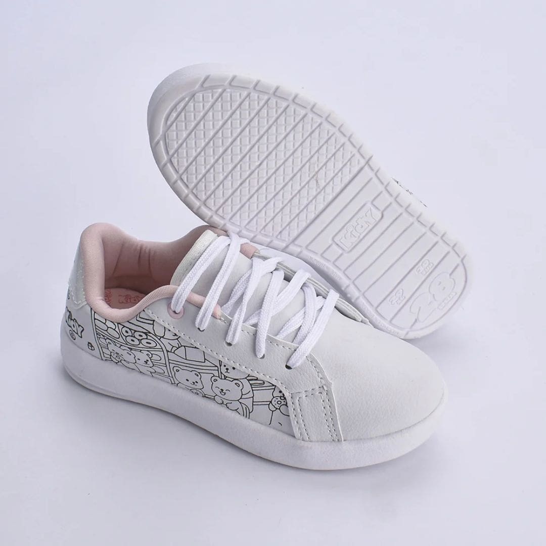 Tênis Kidy Astral Goods Menina Branco Rosa - Imagem 5