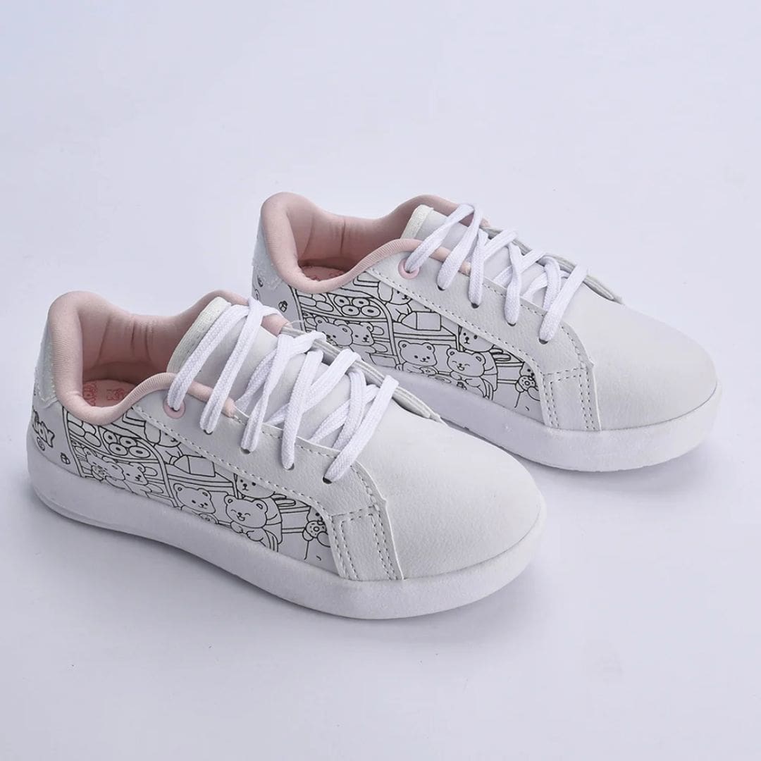 Tênis Kidy Astral Goods Menina Branco Rosa - Imagem 4