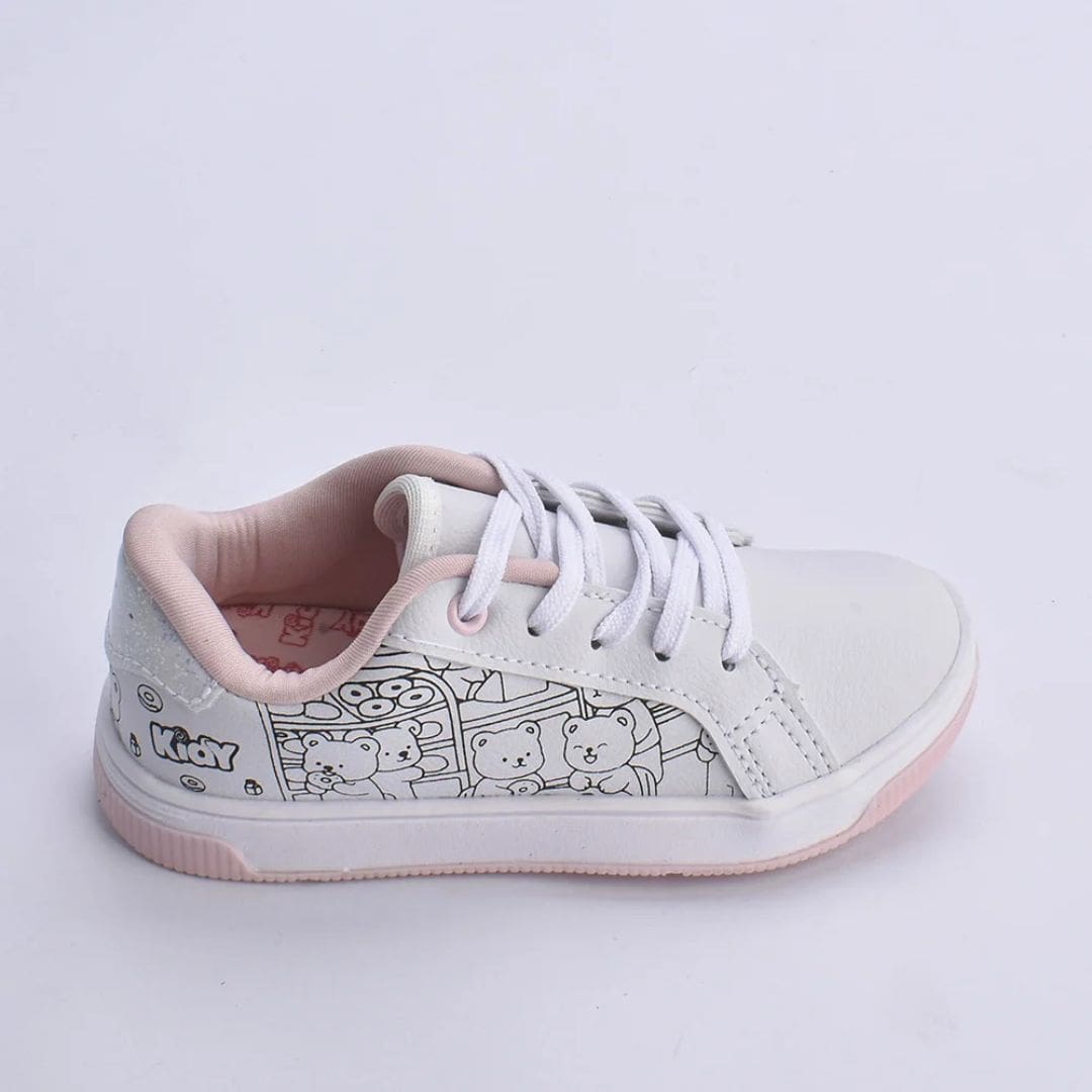 Tênis Kidy Astral Goods Menina Branco Rosa