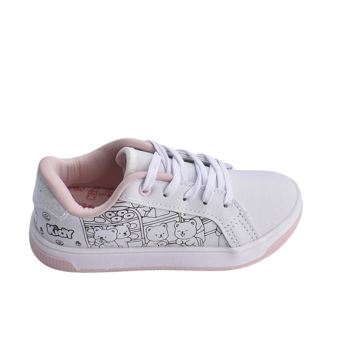 Tênis Kidy Astral Goods Menina Branco Rosa